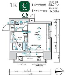 ＭＡＸＩＶ八王子ＴＲＥ 11階1Kの間取り