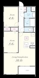 SOUTH COAT(サウスコート) 2階2LDKの間取り