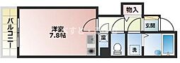 アビタシオン ワンルームの間取図画像