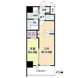 ストーリア茨木(旧トリニティ茨木) 7階1LDKの間取り