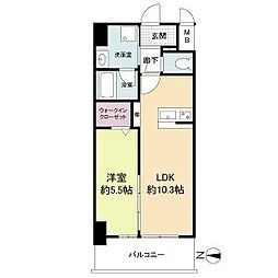 ストーリア茨木(旧トリニティ茨木) 9階1LDKの間取り