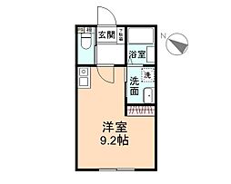ＩＲＯＤＯＲＩ　Ａ 1階ワンルームの間取り