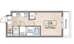 AILE岡場III 3階1Kの間取り