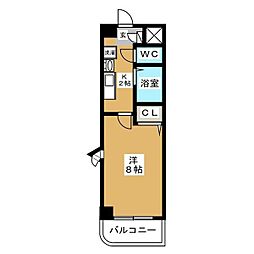 Crescent 1階1Kの間取り
