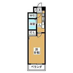 Crescent 1階1Kの間取り