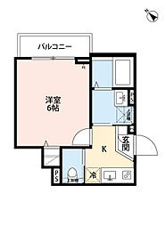 ルナネスト津田沼 1階1Kの間取り