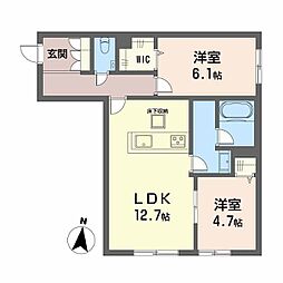 シャーメゾンHARU 2LDKの間取図画像