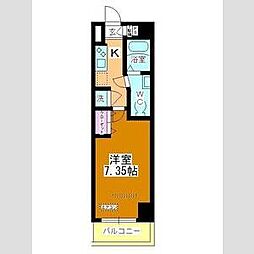 アルファコート西川口6 6階1Kの間取り