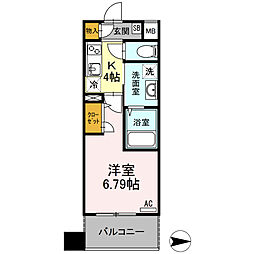 コンフォートレジデンス仙台東口 2階1Kの間取り