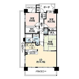 クレストフォルム横浜鶴見ディアガーデン 6階3LDKの間取り