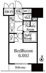 リージア上杉一丁目 10階1Kの間取り