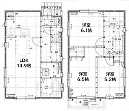 グランソフィアレイリー 1階3LDKの間取り