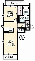 ソレイユコート神田町 303 3階1LDKの間取り