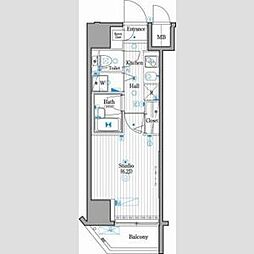 ガーラ・シティ王子 4階1Kの間取り