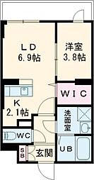 南海高師浜賃貸マンション(仮称) 5階1LDKの間取り