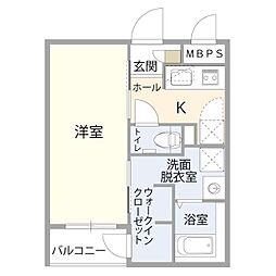 Ｇ−ＳＴＡＧＥ大道 403 4階1Kの間取り