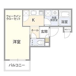 Ｇ−ＳＴＡＧＥ大道 404 4階1Kの間取り