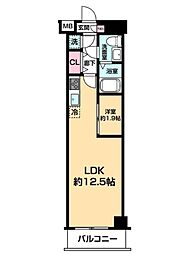 ARCOBALENO DAISHIMAE 4階1LDKの間取り