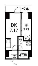 ＴＲＡＤＩＳ森下 4階1DKの間取り