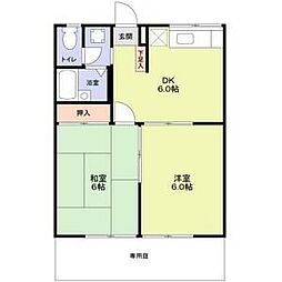 エステートピア築山二番館 2DKの間取図画像