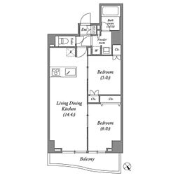 Primal Tabata 7階2LDKの間取り