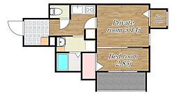 ｍａｒｇａｒｅｔ　Ｈ 2階2Kの間取り