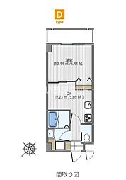 アンビシャスIV 5階1DKの間取り