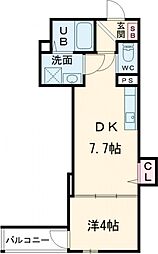 Luna terrace 近大前 1階1LDKの間取り