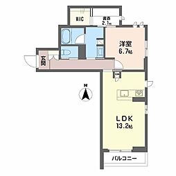 JR東北本線 郡山駅 徒歩18分の賃貸マンション 3階1SLDKの間取り