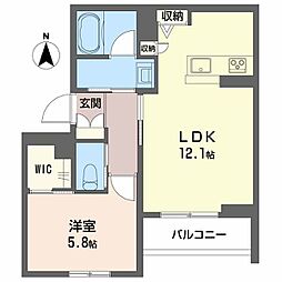 JR東北本線 郡山駅 徒歩18分の賃貸マンション 3階1LDKの間取り