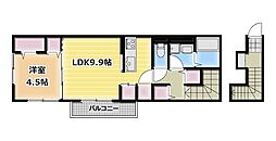 ガティート中村橋 2階1LDKの間取り