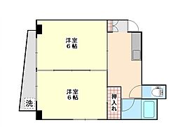 エントピア鴨池 4階2Kの間取り
