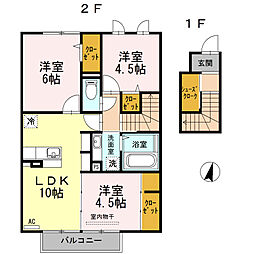 salut巨勢 3LDKの間取図画像