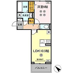 TSコート広崎 303 3階1LDKの間取り