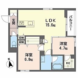 ＳｈａＭａｉｓｏｎ神通町 3階2LDKの間取り