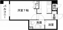 熊本市電B系統 西辛島町駅 徒歩2分の賃貸マンション 8階1Kの間取り