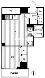 パレスシンシア江東橋 14階1LDKの間取り