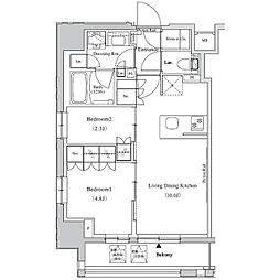 JR京浜東北・根岸線 蕨駅 徒歩5分の賃貸マンション 7階2LDKの間取り