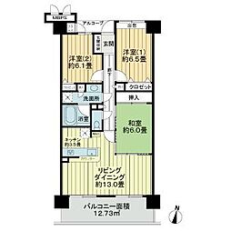 ライオンズマンション北四番丁 2階3LDKの間取り