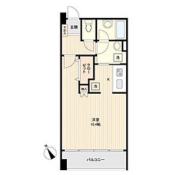 La　Douceur榴ヶ岡 5階ワンルームの間取り