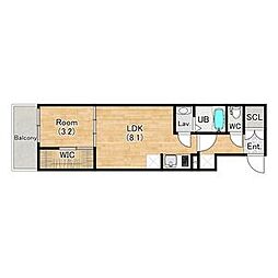 シエーナグランデ四条烏丸 4階1LDKの間取り