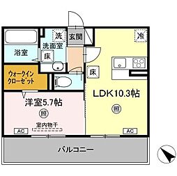TSコート広崎 105 1階1LDKの間取り