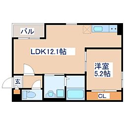 REGALEST仙台長町南 2階1LDKの間取り