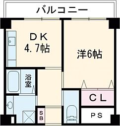 JR東海道・山陽本線 瀬田駅 徒歩7分の賃貸マンション 4階1DKの間取り