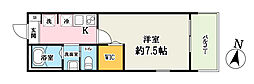 セレーノ西浦和 2階1Kの間取り