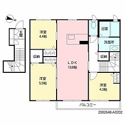 シャーメゾン田代 2階3LDKの間取り