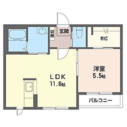 東武伊勢崎線 太田駅 徒歩14分の賃貸アパート 2階1LDKの間取り
