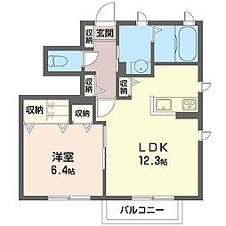 東武伊勢崎線 太田駅 徒歩35分の賃貸アパート 1階1LDKの間取り