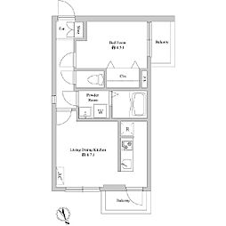 エルスタンザ平井 1階1LDKの間取り