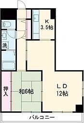アーバンヒルズ羽村 3階1LDKの間取り